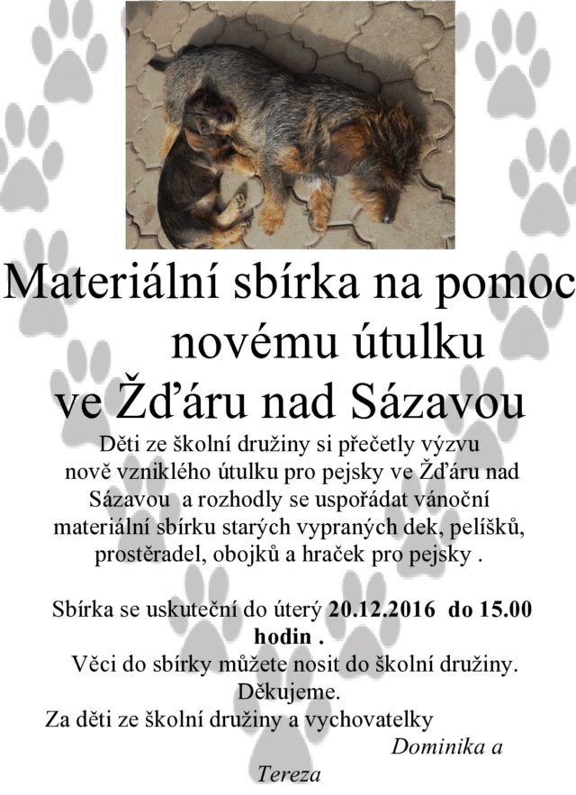 Materiální sbírka pro psí útulek